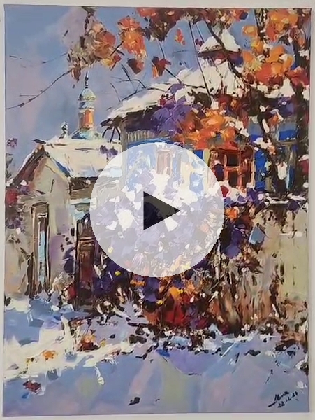 ArteDiAlina.com painting: Winter in the countryside